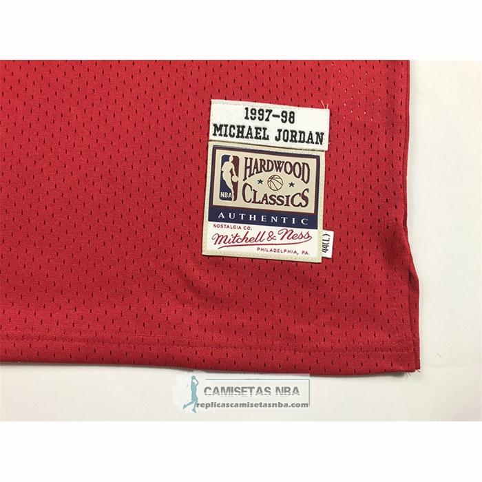 Camiseta Chicago Bulls Michael Jordan NO 23 Autentico 1997-98 Rojo